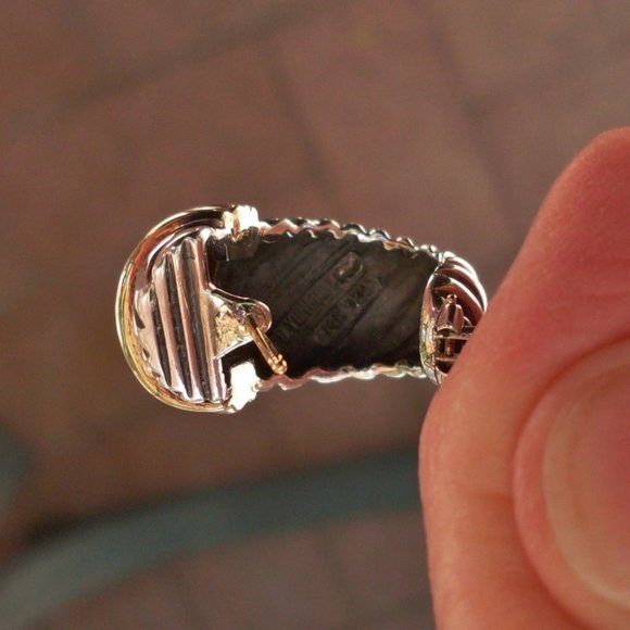 Rare & Retired David Yurman Waverly Cable Shrimp Earrings - 14K/925  Omega Backs - Picture 7 of 9